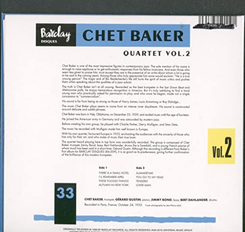 Chet Baker Quartet - ‎– Vol. 2 - CD image 2