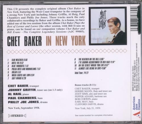 Chet Baker - In New York - CD image 2