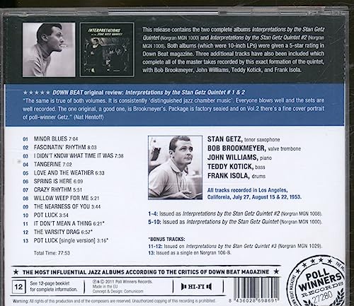 STAN GETZ - GETZ STAN QUINTET/ INTERPRETATIONS 2 - CD ALBUM image 2