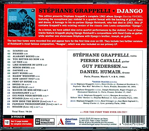 STEPHANE GRAPPELLI - GRAPPELLI STEPHANE / DJANGO - CD ALBUM image 2