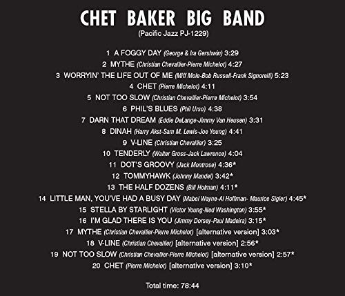 CHET BAKER - BIG BAND & 10 BONUS TRACKS! - CD image 2