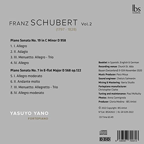 YANO - Franz Schubert: Piano Sonatas / Vol. 2 - CD image 2