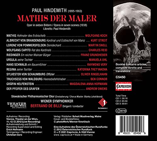 Franz Grundheber - Paul Hindemith: Mathis Der Maler - CD image 2