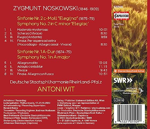 DEUTSCHE SRP/WIT - NOSKOWSKI - SYMPHONY 1 AND 2 - CD image 2
