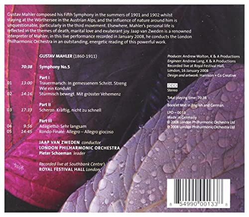 LONDON PHILHARMONIC - MAHLER: SYMPHONY NO. 5 - CD ALBUM image 2