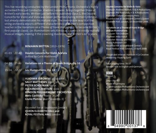Benjamin Britten - Britten: Double Concerto for Vioin & Viola/... - CD image 2