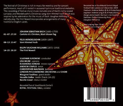 LONDON PHILHARMONIC - VAUGHAN WILLIAMS: THE FIRST NOWELL - MENDELSSO - image 2