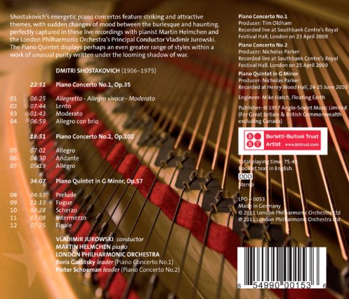 LONDON PHILHARMONIC - SHOSTAKOVICH: PIANO CONCERTI & PIANO QUINTET - C image 2
