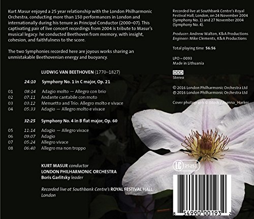 Ludwig van Beethoven - Beethoven: Symphony No. 1/Symphony No. 4 - CD image 2