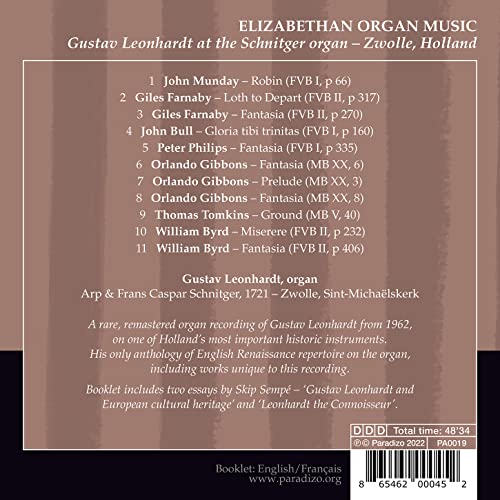GUSTAV LEONHARDT - ELIZABETHAN ORGAN MUSIC - CD image 2