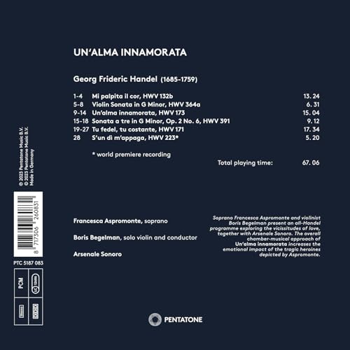 FRANCESCA ASPROMONTE - UNALMA INNAMORATA (HANDEL SEC - CD image 2