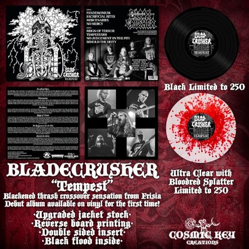 BLADECRUSHER - TEMPEST (ULTRA CLEAR/BLOODRED SPLATTER VINYL) - Vinyl Re image 1