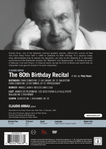 CLAUDIO ARRAU - 80th Birthday Recital: Beethoven / Debussy / Liszt / Cho image 2