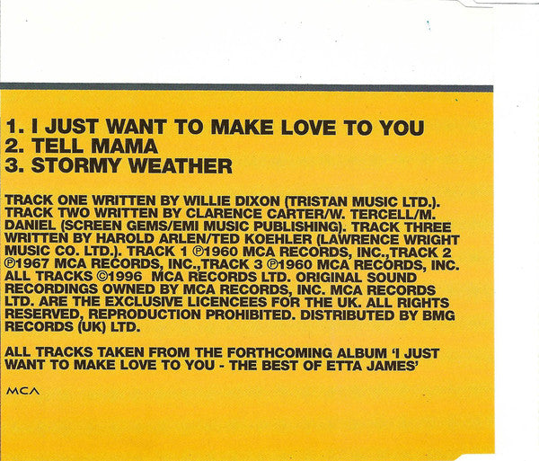 Etta James - I Just Want To Make Love To You - Used CD image 6