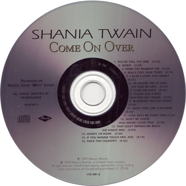 Shania Twain - Come On Over - Used CD image 7