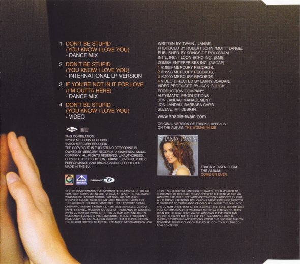 Shania Twain - Don't Be Stupid (You Know I Love You) - Used CD image 3