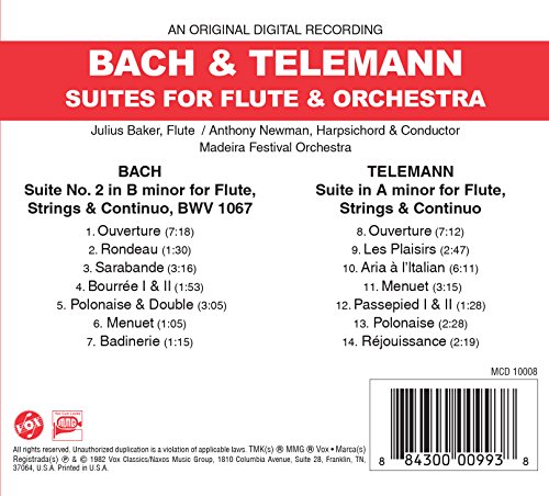 Johann Sebastian Bac - Bach & Telemann: Suites for Flute & Orchestra - C image 2