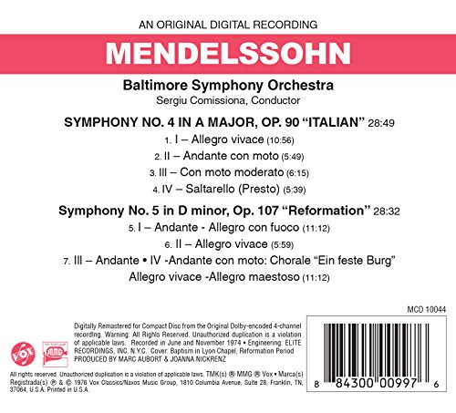 Felix Mendelssohn - Mendelssohn: Symphonies - CD image 2
