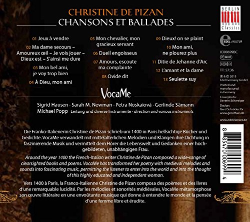VocaMe - Christine De Pizan (Chansons Et Ballades) - CD image 2