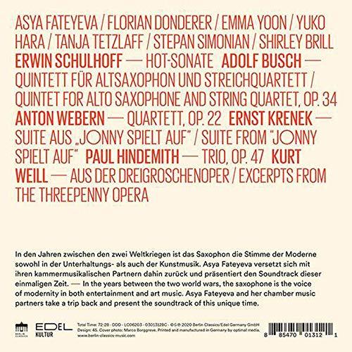 ASYA FATEYEVA  FLORI - JONNY - MUSIC BY KRENEK  WEILL - CD image 2