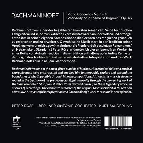 PETER ROSEL  DRESDNE - RACHMANINOFF - PIANO CONCERTOS - CD image 2