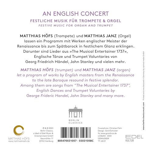 Matthias H?fs, Matthias Janz - An English Concert (Festliche Musik F?r T image 2