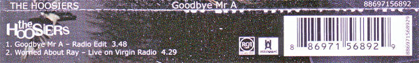 Hoosiers - Goodbye Mr A - Used CD image 4