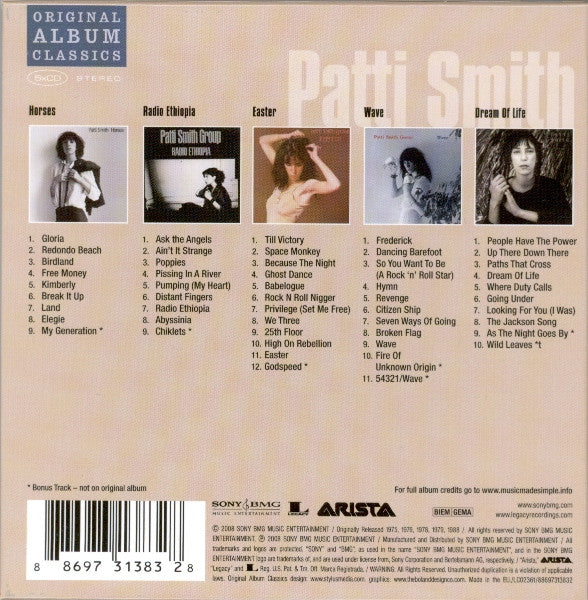 Patti Smith - Original Album Classics - Box Set image 3