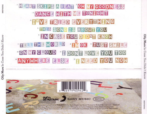 Olly Murs - In Case You Didn't Know - Used CD image 5