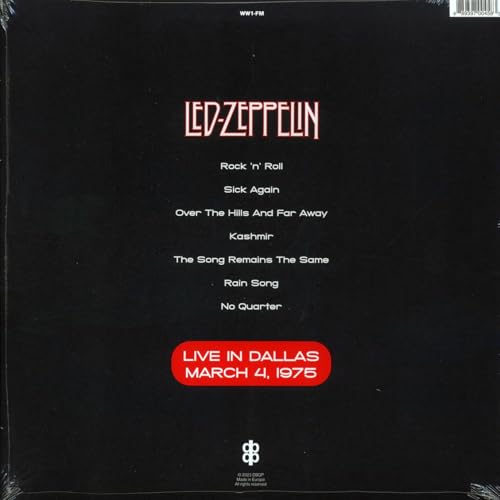 LED ZEPPELIN - Live in Dallas March 4 1975 - Vinyl Record image 2