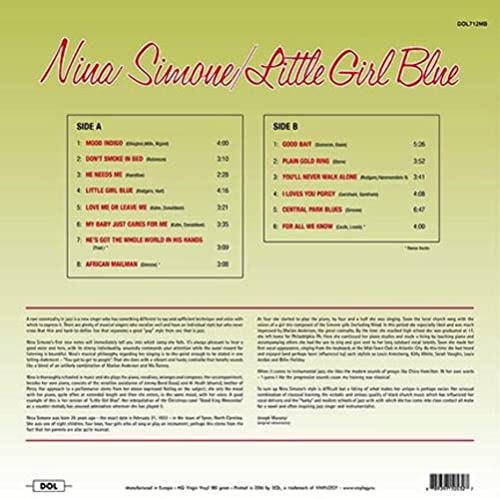 Nina Simone - Little Girl Blue - Vinyl Record 12 Album (Gatefold Cover image 3