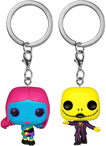 Funko The Nightmare Before Christmas - Jack & Sally Black Light Keycha image 1