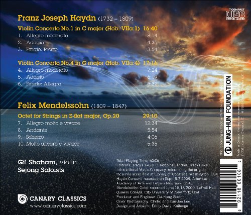 GIL SHAHAM - MENDELSSOHN: OCTET FOR STRINGS - HAYDN: VIOLIN - CD ALBUM image 2