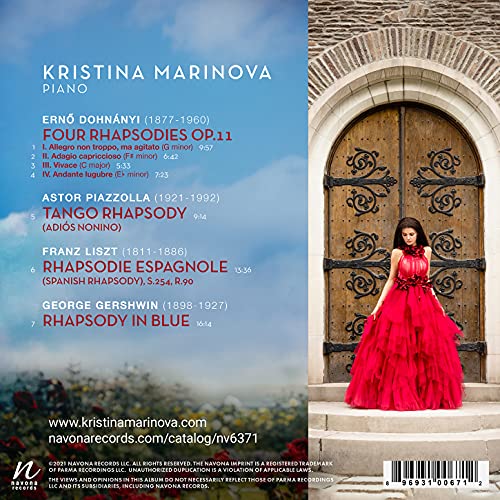 KRISTINA MARINOVA - 4 Rhapsodies - CD image 2