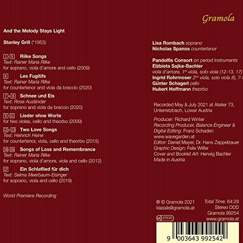 PANDOLFIS CONSORT - Stanley Grill: And The Song Stands Bright - CD image 2
