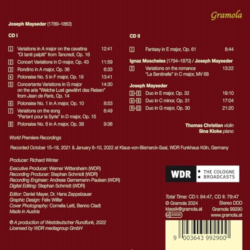 CHRISTIAN/KLOKE - MAYSEDER - WRKS FOR VLN & PNO - CD image 2