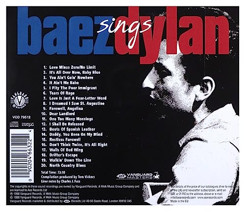 Joan Baez - Baez Sings Dylan - CD image 3