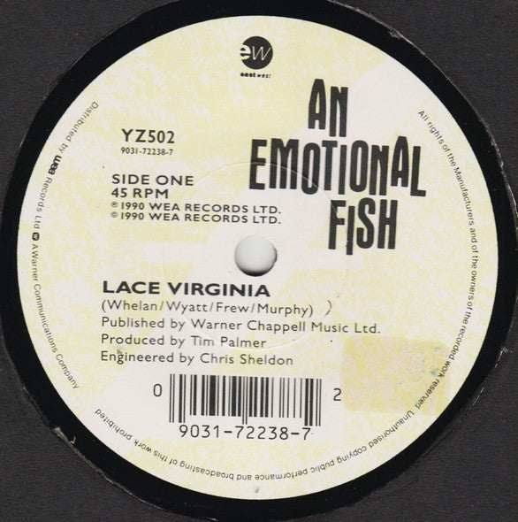 An Emotional Fish - Lace Virginia - Used Vinyl Record 7" image 3