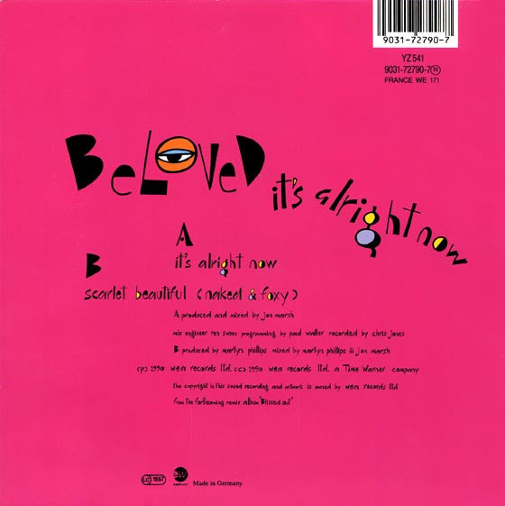 Beloved - It's Alright Now - Used Vinyl Record 7" image 2