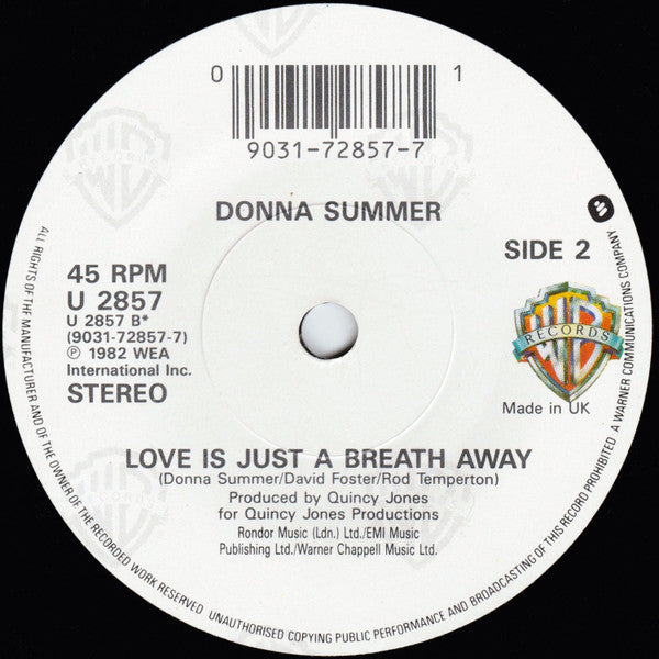 Donna Summer - State Of Independence - Used Vinyl Record 7" image 4