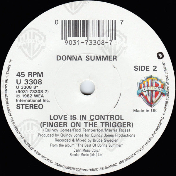 Donna Summer - Breakaway (Remix) - Used Vinyl Record 7" image 4