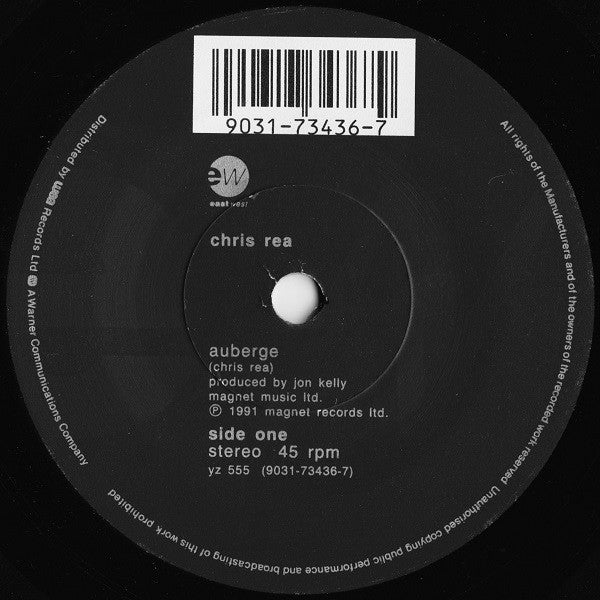 Chris Rea - Auberge - Used Vinyl Record 7" image 4