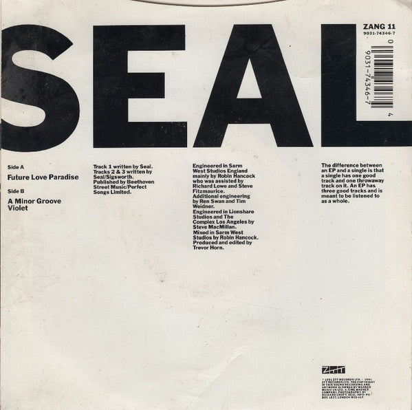 Seal - Future Love EP - Used Vinyl Record 7" image 2