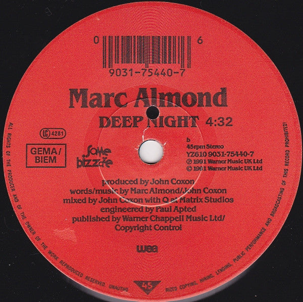 Marc Almond - Jacky - Used Vinyl Record 7" image 4