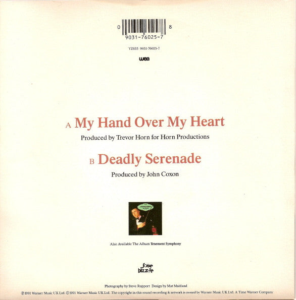 Marc Almond - My Hand Over My Heart - Used Vinyl Record 7" image 2