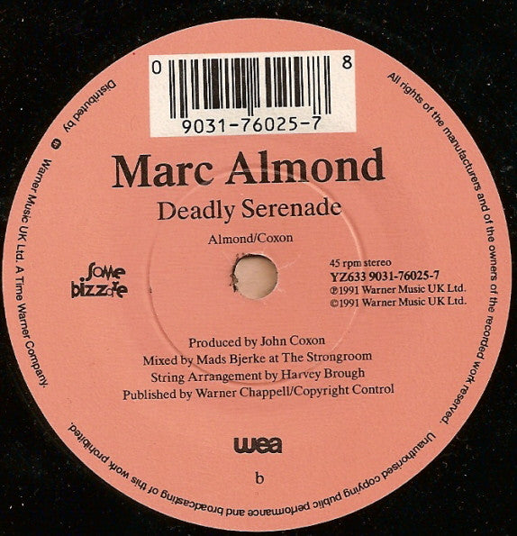 Marc Almond - My Hand Over My Heart - Used Vinyl Record 7" image 8