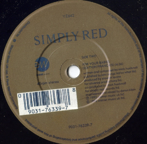 Simply Red - For Your Babies - Used Vinyl Record 7" image 4