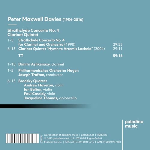 ASHKENAZY/BRODSKI QU - STRATHCLYDE CONCERTO NO 4 - cd image 2