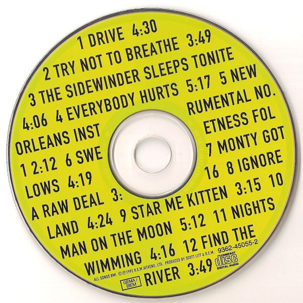 R.E.M. - Automatic For The People - Used CD image 9