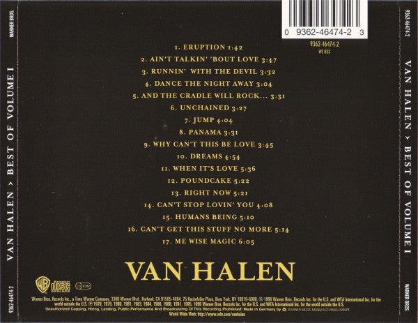 Van Halen - Best Of Volume 1 - CD image 2